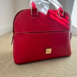 Dooney & Bourne Carter crossbody satchel red saffiano leather